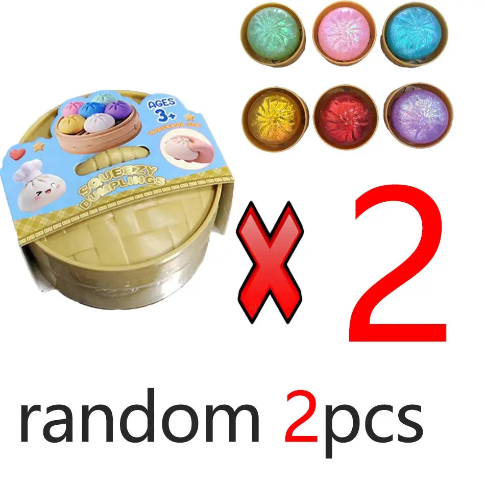 Dumpling Squishies Cute Colorful Bun Toy Slow Rising Stress Relief Fidget for Kids and Adults Anti Anxiety Gift