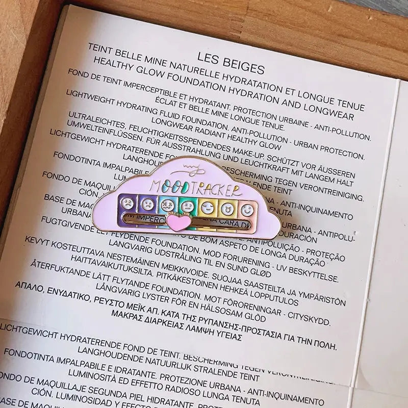 My Social Battery Mood Pins for Women and Men Zinc Alloy Brooches with Sliding Emotional States Seven Moods Gift