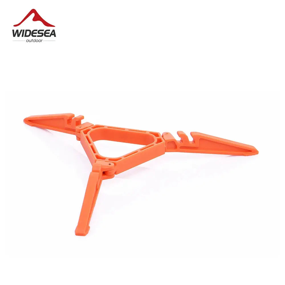 Widesea foldable gas canister tripod stand, orange plastic camping stove base