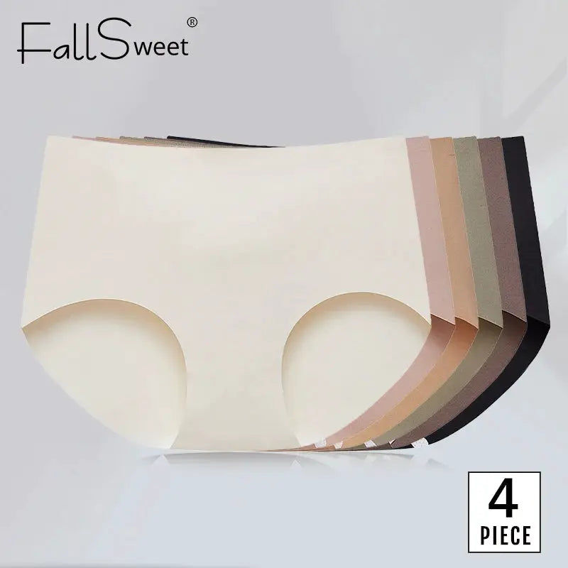 FallSweet 4-piece seamless mulberry silk briefs set for women in assorted colors by Simples Market