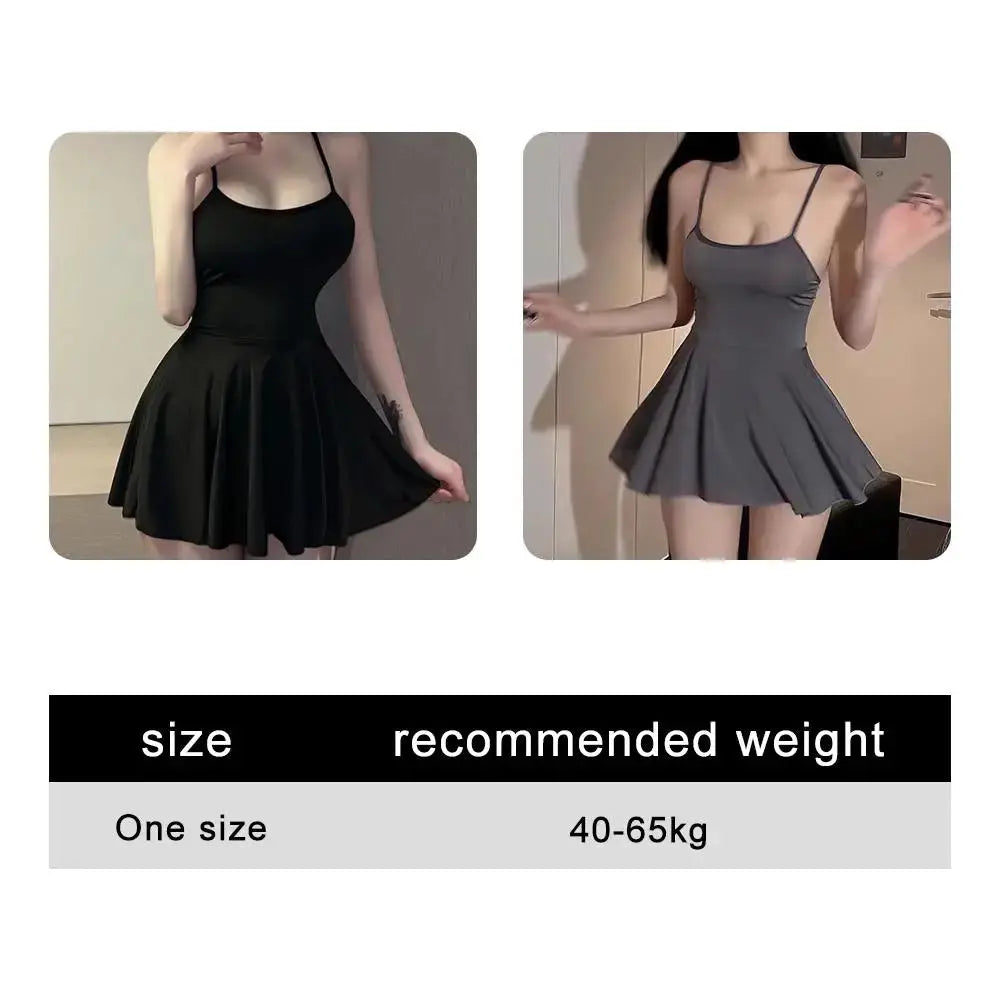 Simples Market sexy pleated micro mini dress, two color options black and gray, spaghetti straps, backless, short skirt.