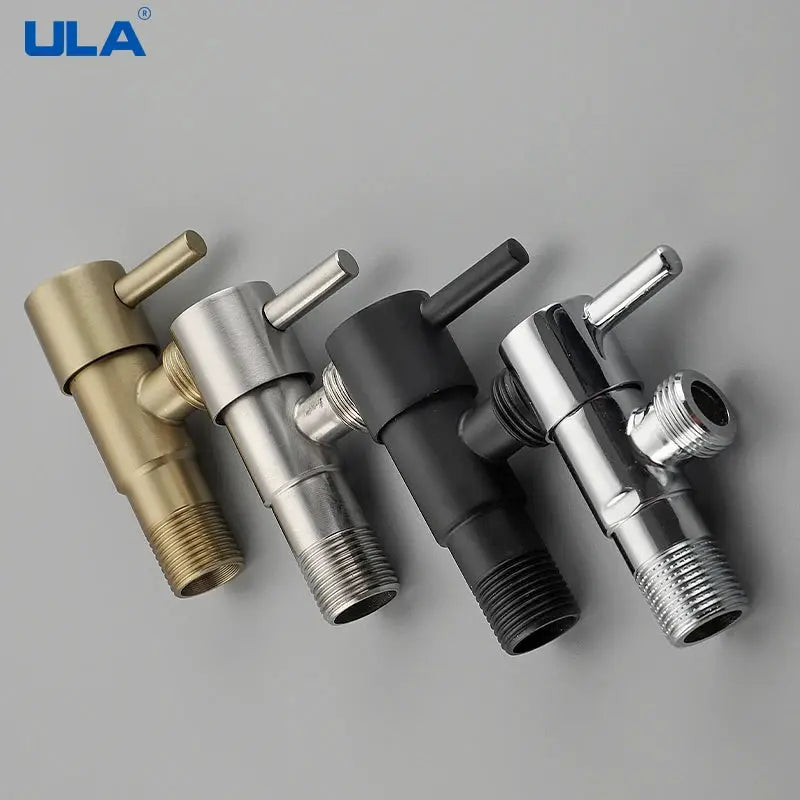 ULA cold water angle valve set for bidet faucets, five finishes (gold, brushed nickel, black, silver, chrome)