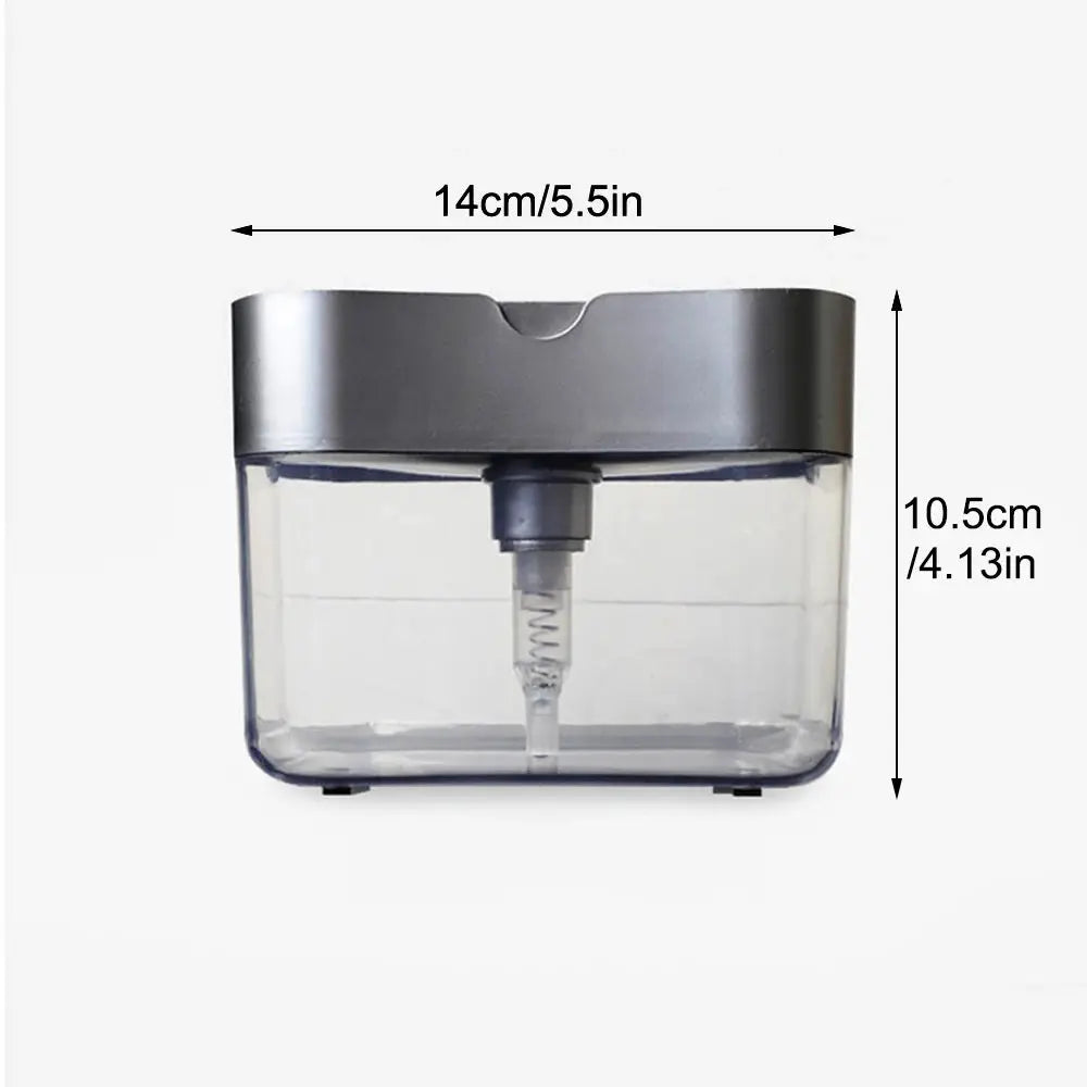 2 In 1 Soap Dispenser And Sponge Holder For Kitchen Countertop Easy Refill Durable Black