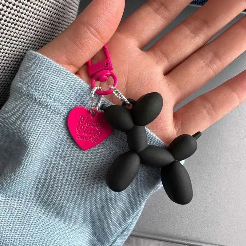 Fashion Punk Y2K Balloon Dog Keychains For Women Bag Pendant Jewelry Car Key Ring Accessory