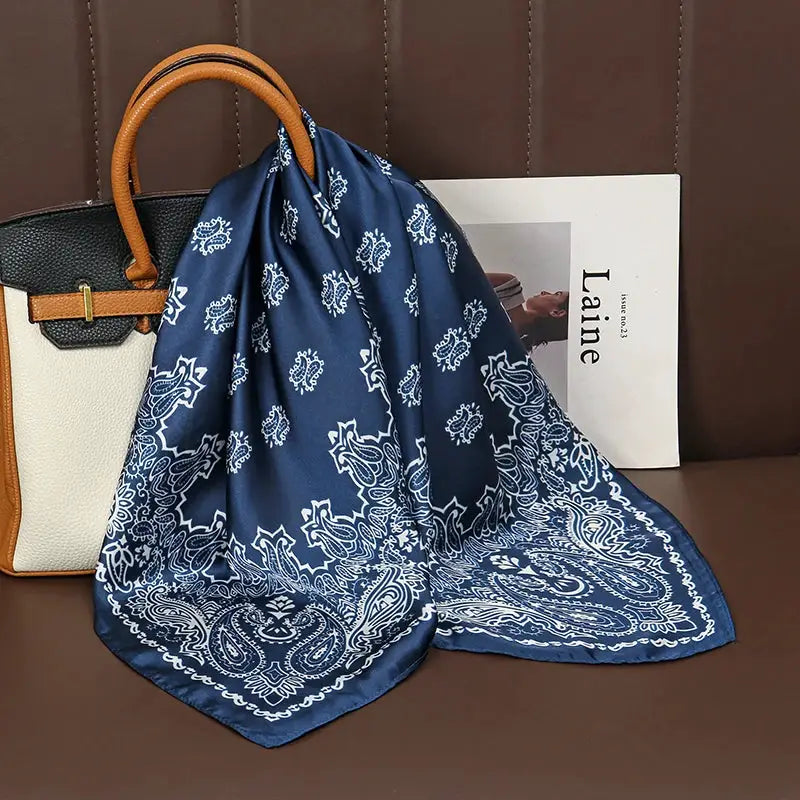 Luxe Silk Satin Square Scarf Silk Feel Finish Versatile Fashion Wrap For Shawl Hijab Neckerchief Hair Ribbon Headband