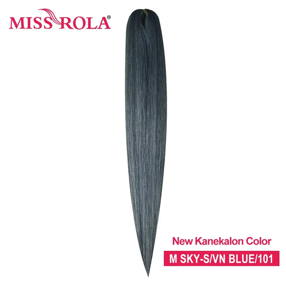 Miss Rola synthetic jumbo braiding hair, 6-piece bundle, Kanekalon EZ Twist, color M SKY-S/VN BLUE/101