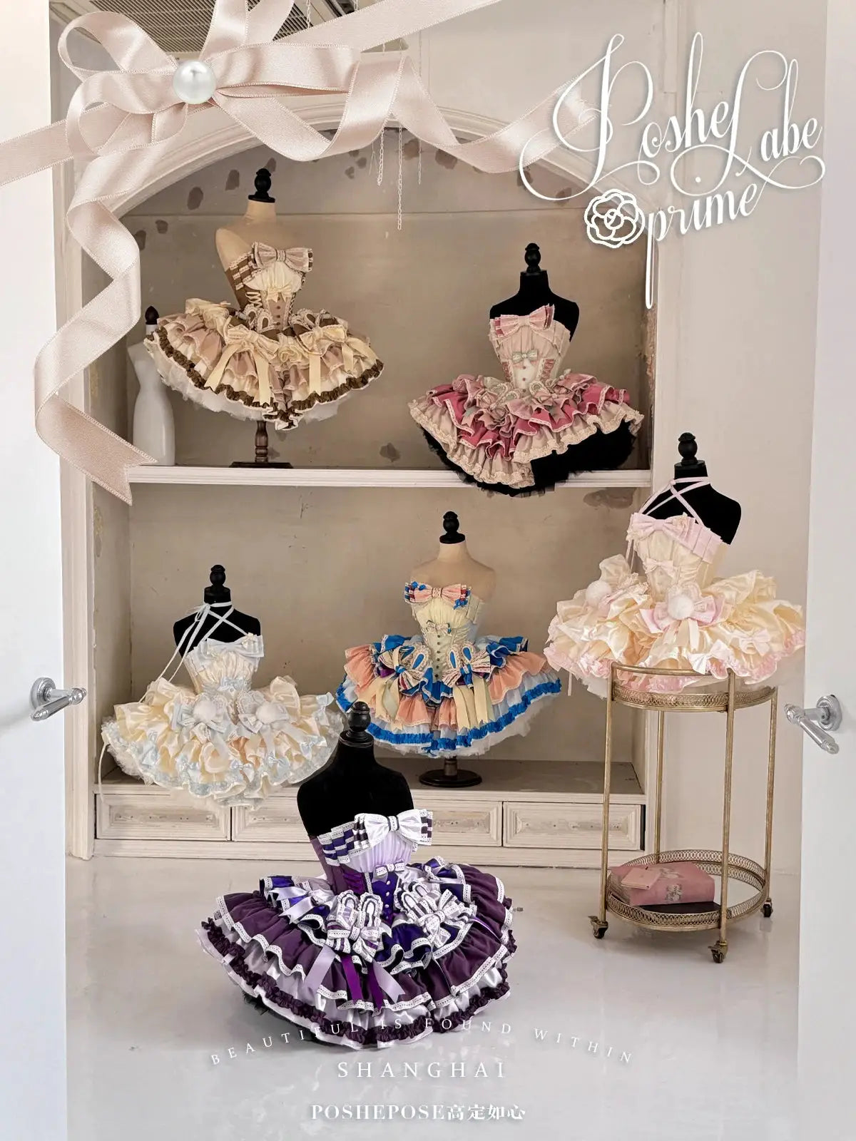 Girls Birthday Lolita Dress Tube Top Satin Bowknot Pettiskirt Mini