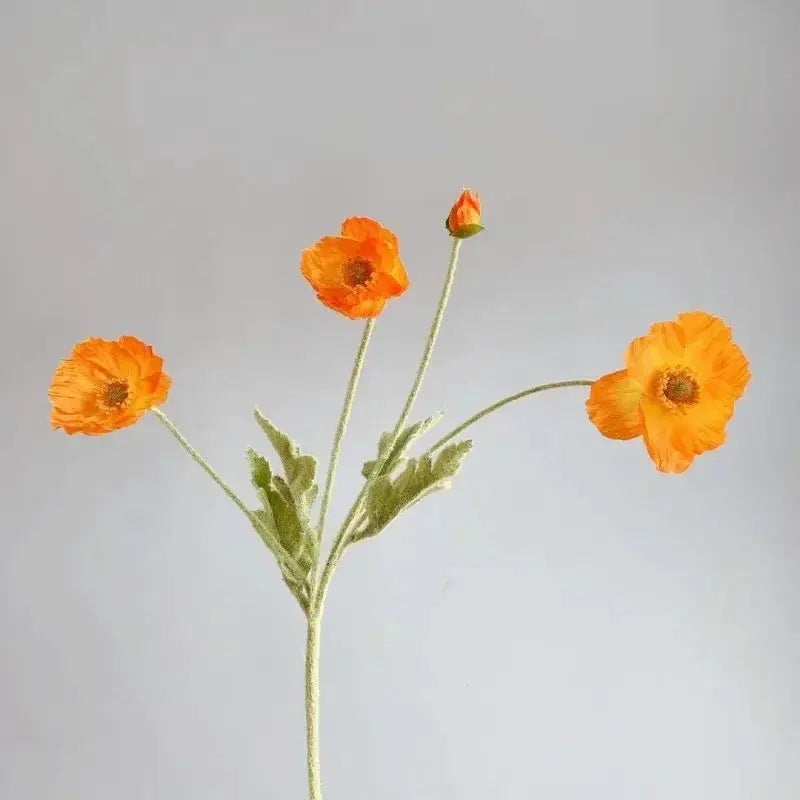 Artificial Silk Poppy Flowers Long Stem for Wedding Centerpieces and Bridal Bouquet Alternative Home Decor