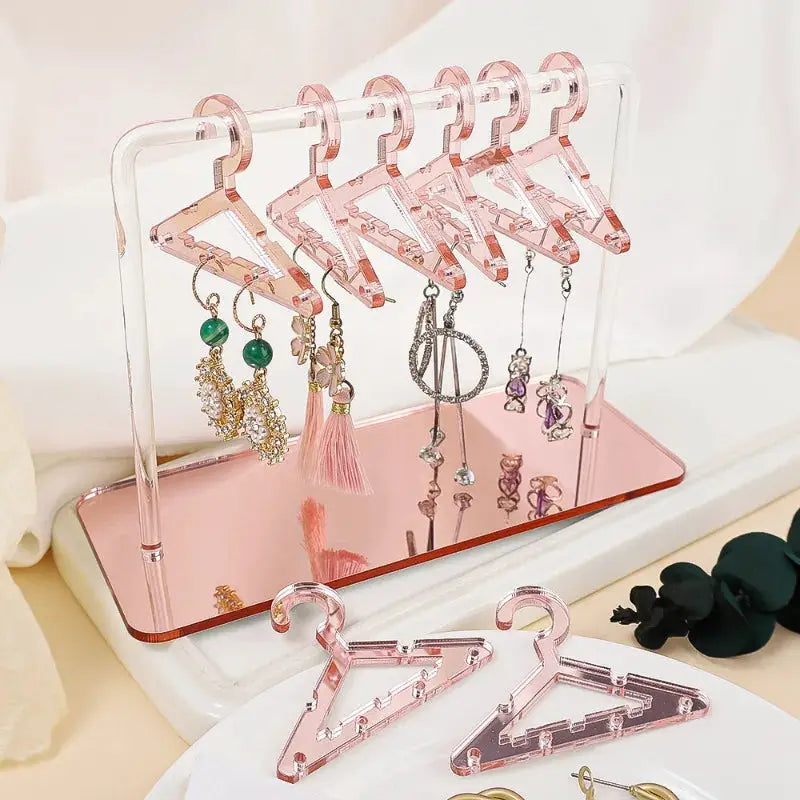 8 Pcs Hangers Shaped Jewelry Holder Personalized Earrings Display Racks Hanging Clothes Stand Storage Organizer