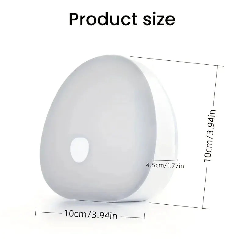 New Simples Market white noise night light with 7 color ambient light effects, compact 10 cm wide plastic design.