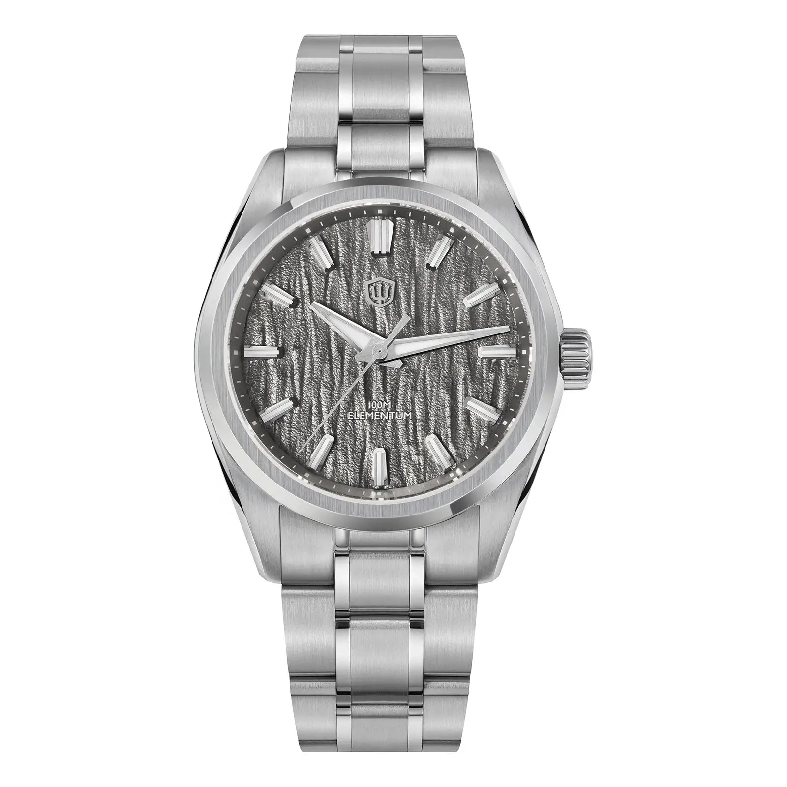 Simples Market watch WD0003C; stainless steel 38mm case, ice-crack textured dial, luminous hands, 100m water resistant