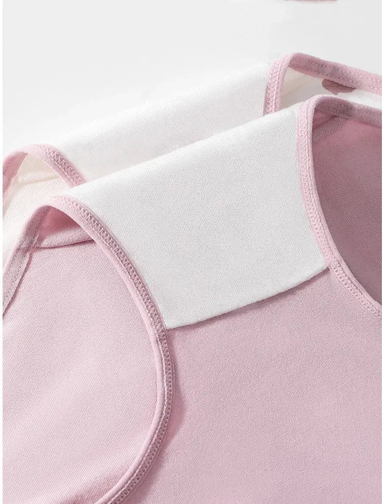 4-pack cotton women’s panties in pink with white waistband, breathable briefs