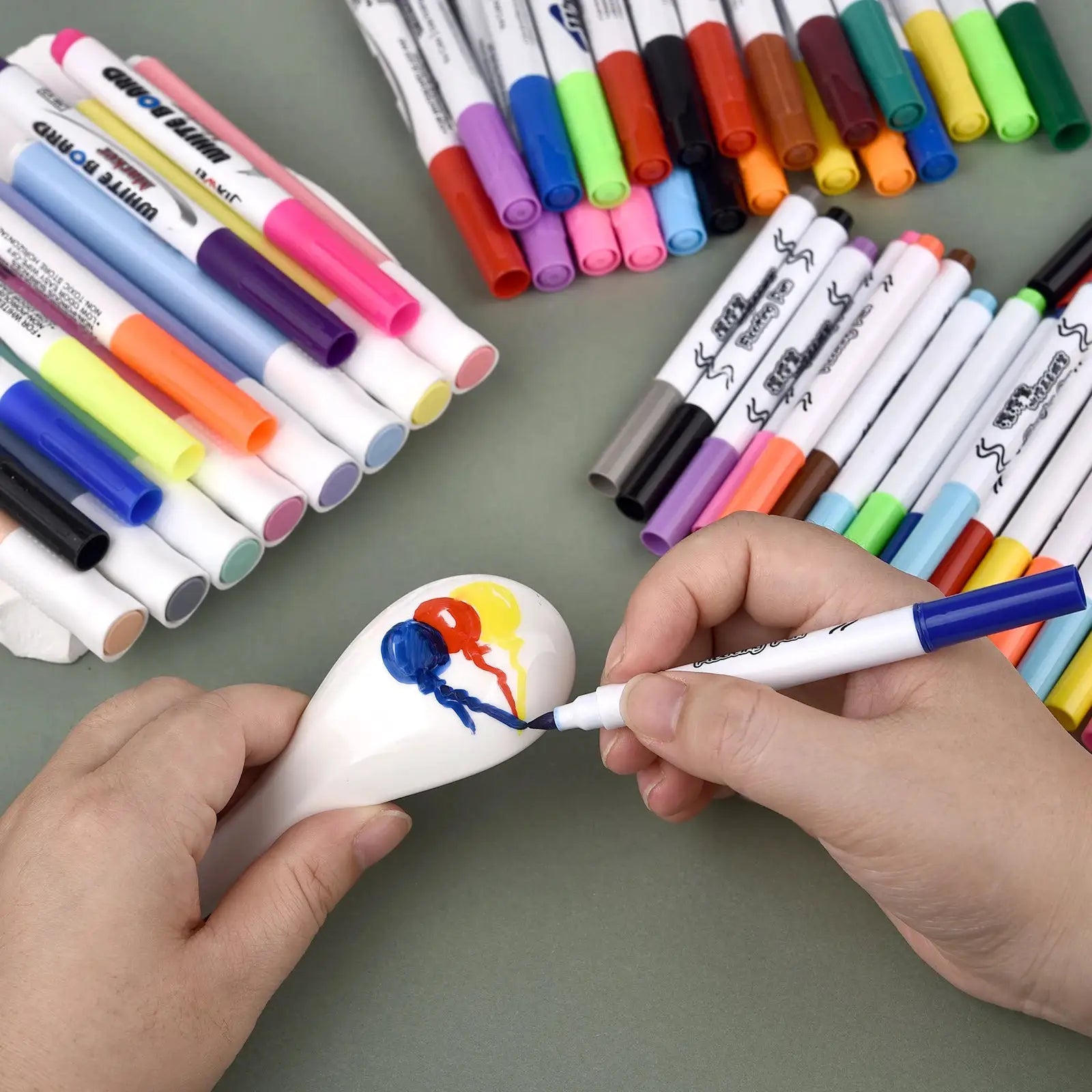 Magical water painting pen set; floating ink pens in assorted bright colors for Montessori art