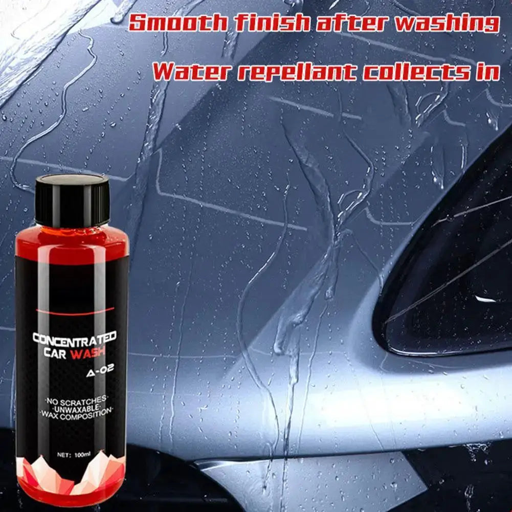 Car wash liquid bottle, Simples Market, 100ml concentrated formula with red and black label