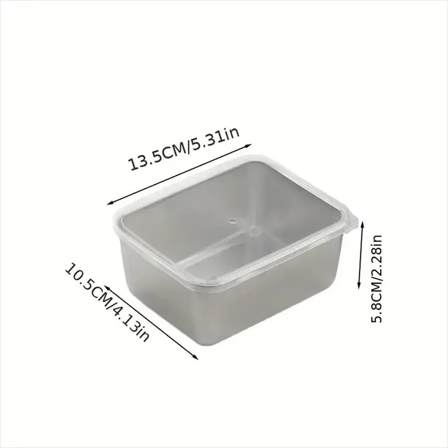 Stainless Steel Fresh Keeping Box With Sealed Lid Thickened Compact Lunch Box For Camping And Food Storage