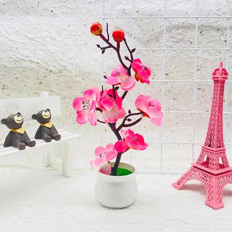 2025 Mother's Day Gift Artificial Bonsai Tree Home Decor Potted Plant Tabletop Fake Flower
