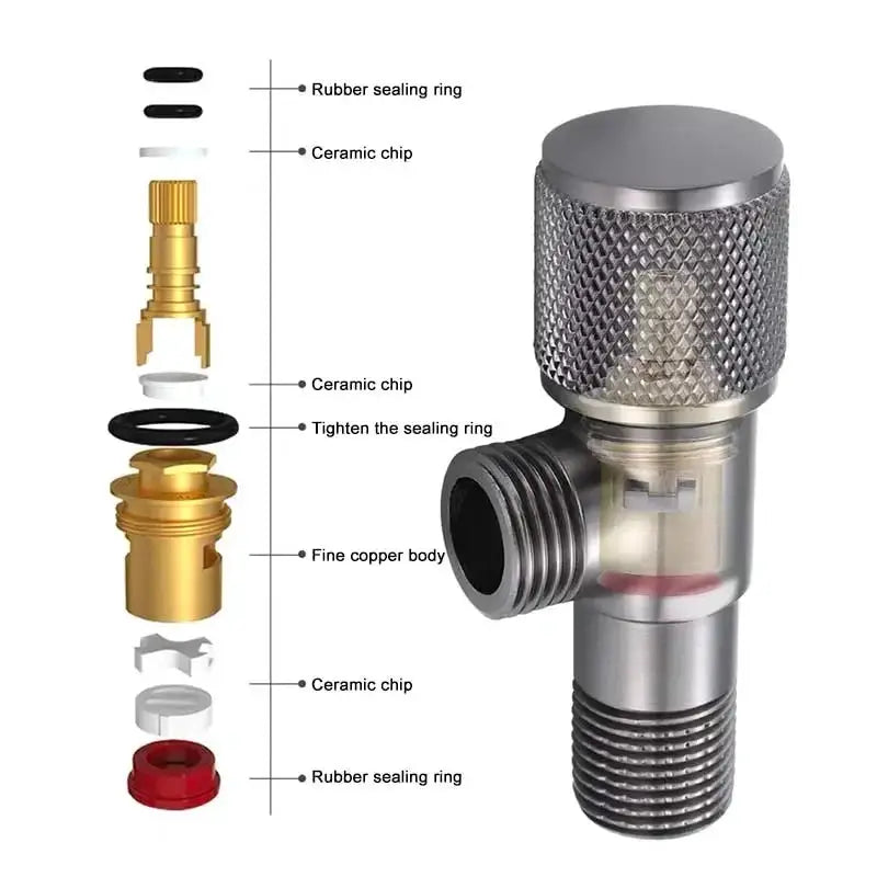 4 Points Faucet Inlet Valve Brass Triangle Valve Universal Switch For Water Heaters Toilets Washing Machines