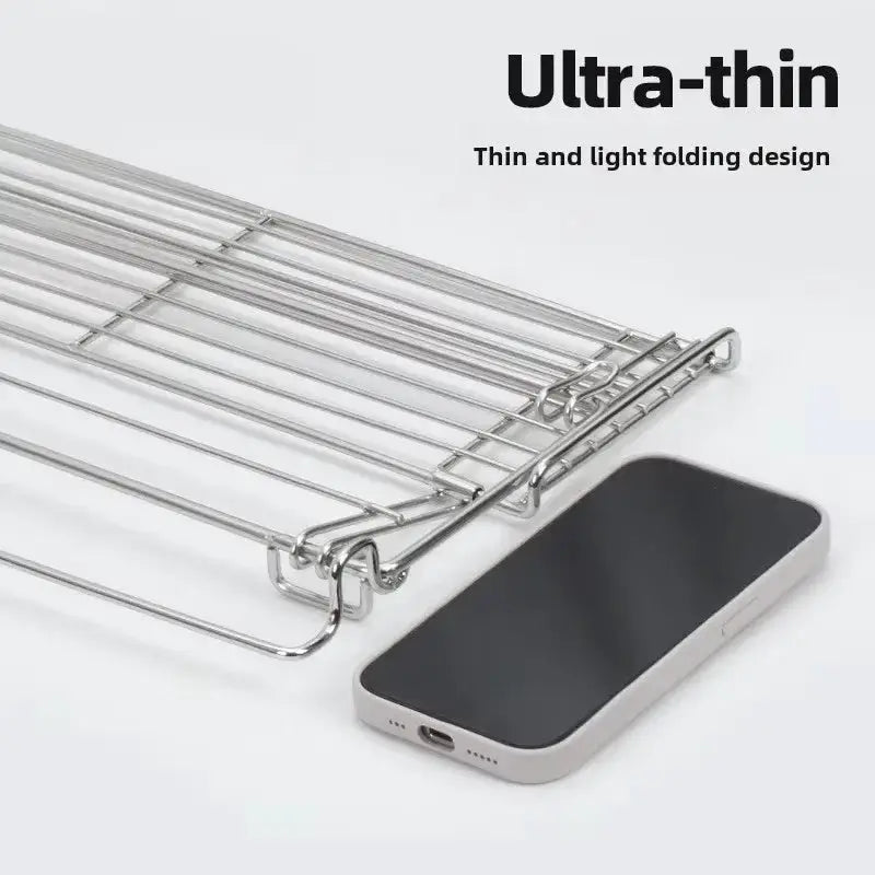 Simples Market outdoor aluminum table side storage rack, ultra-thin folding wire extension