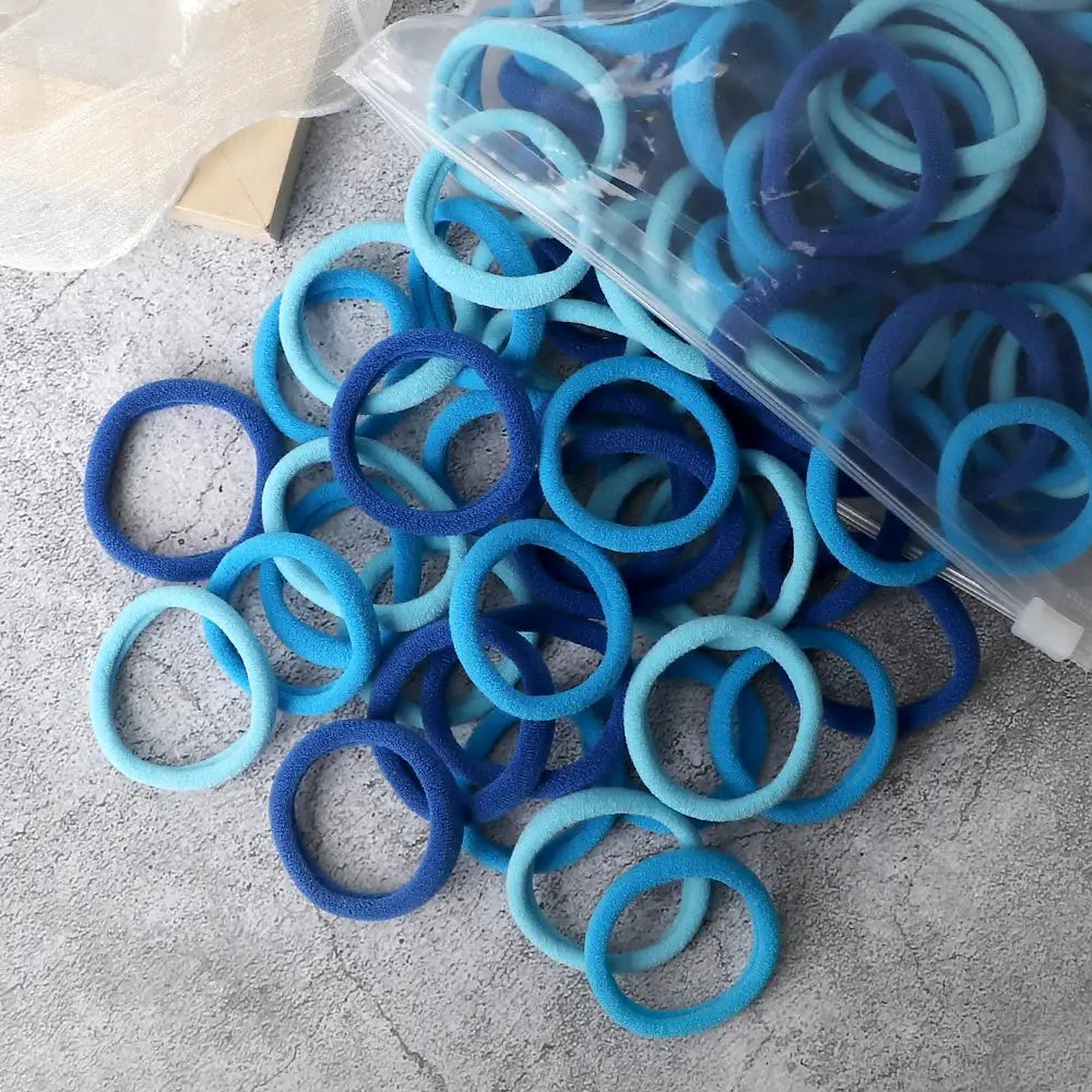 NovaHair 50 Pcs Mixed Colors Hair Bands 4 Cm Elastic Hair Ties Ponytail Holders Gentle Hold For Everyday Ponytails