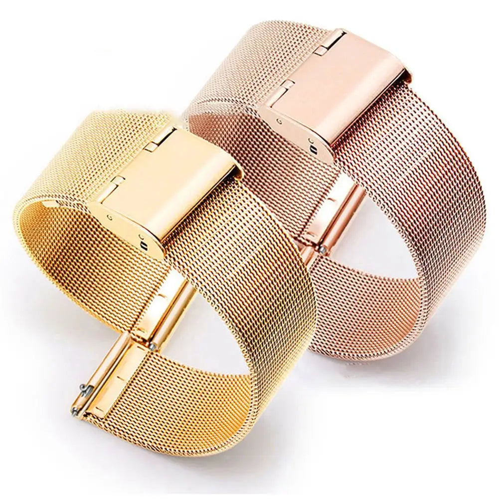 Stainless Steel Mesh Watch Band Quick Release Replacement Strap 12mm 14mm 16mm 18mm 20mm 22mm for Men Women