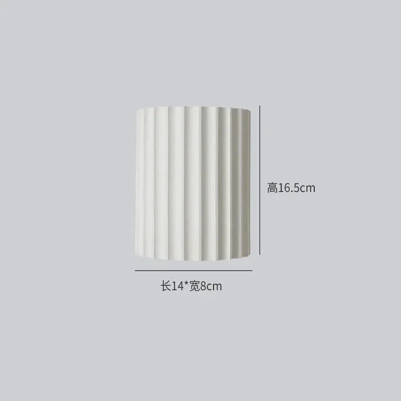 Nordic modern resin wall lamp by Simples Market; white cylindrical wall sconce for bedroom or living room, 16.5 cm tall.