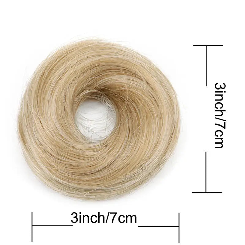 WIGSIN synthetic messy donut hair bun, blonde, 3-inch diameter, elastic updo accessory