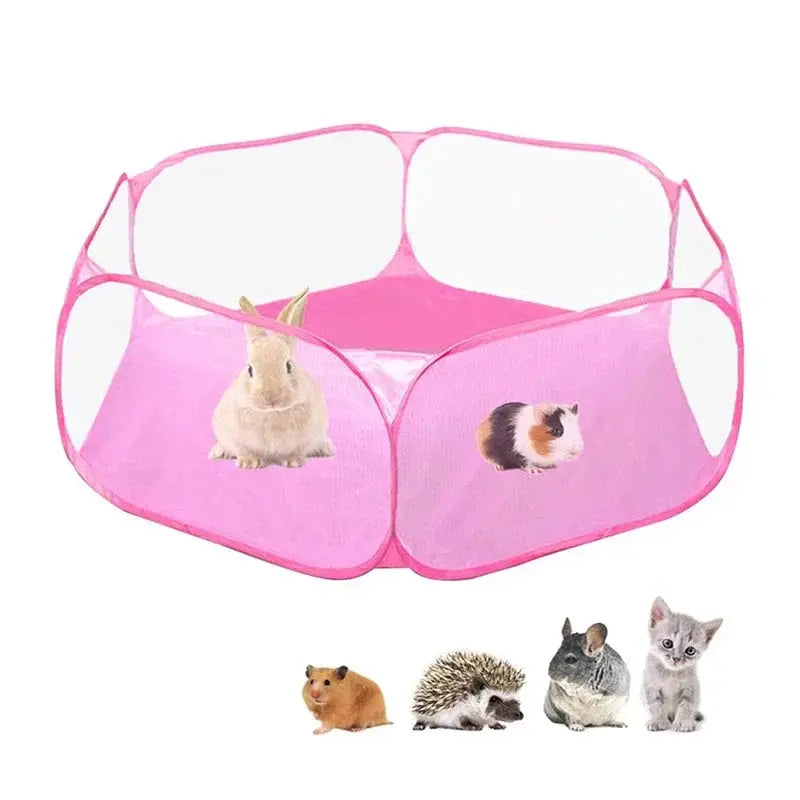 Portable Transparent Small Pet Cage Tent Playpen For Dogs Cats Hamsters Rabbits Guinea Pigs Open Folding Yard Fence