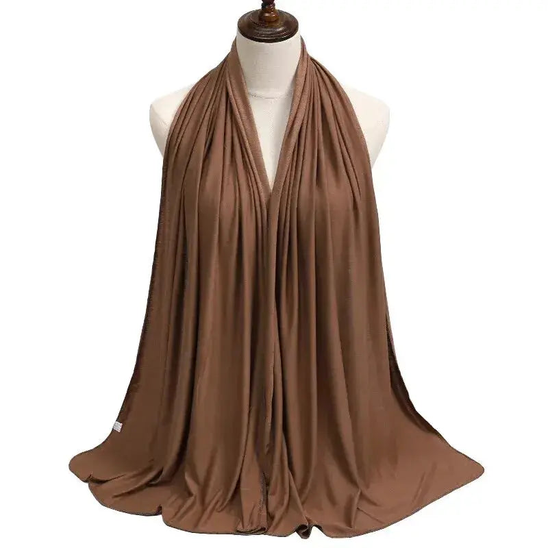 Modal Cotton Jersey Hijab Scarf 170x60cm Long Soft Plain Turban Head Wrap For Women