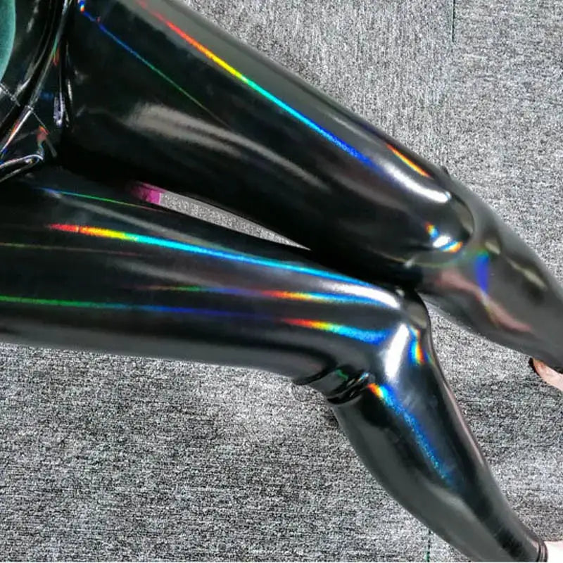 Dazzing Colors PU Leather Pants For Women Big Size High Waist Slimming Hip Lift Tights With Extra Stretch