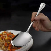 Large Stainless Steel Serving Spoon Ergonomic Kitchen Flatware For Rice Pasta And Salad