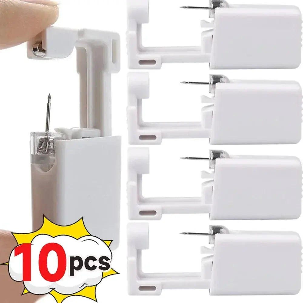 Disposable White Plastic Ear Piercing Gun Kit For Women And Men Sterile Safe Earring Tools