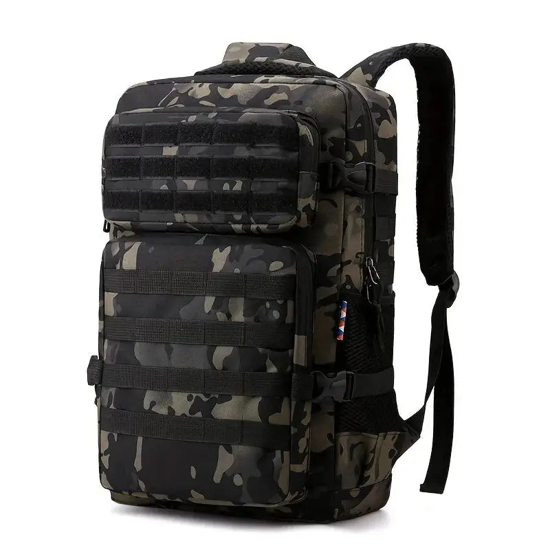 TrailForge Tactical Camouflage Backpack Military Style Large Capacity Multi Layer Hiking And Camping Pack