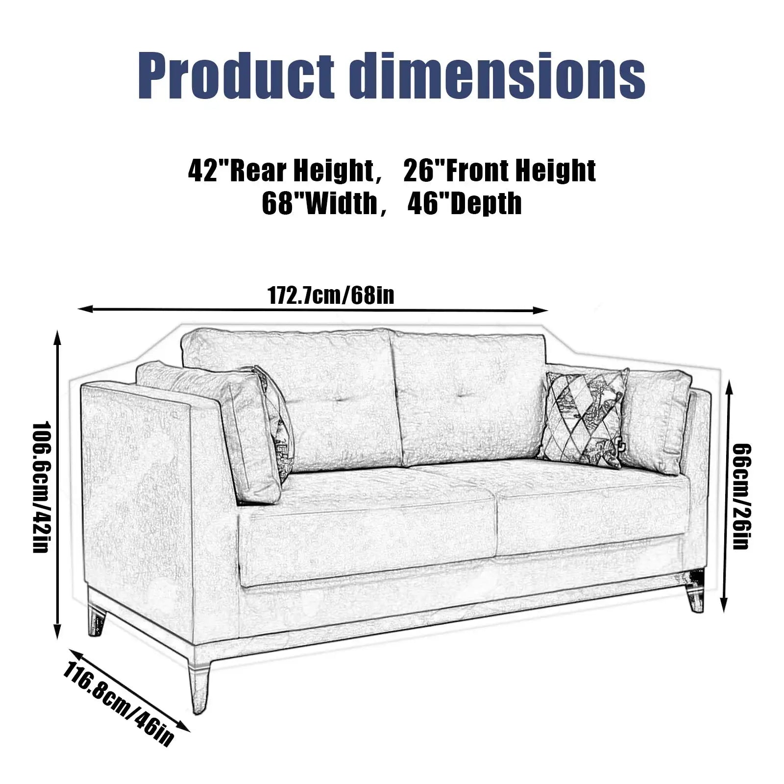 Simples Market transparent plastic couch cover; waterproof pet protector for sofa, 68in W x 46in D.