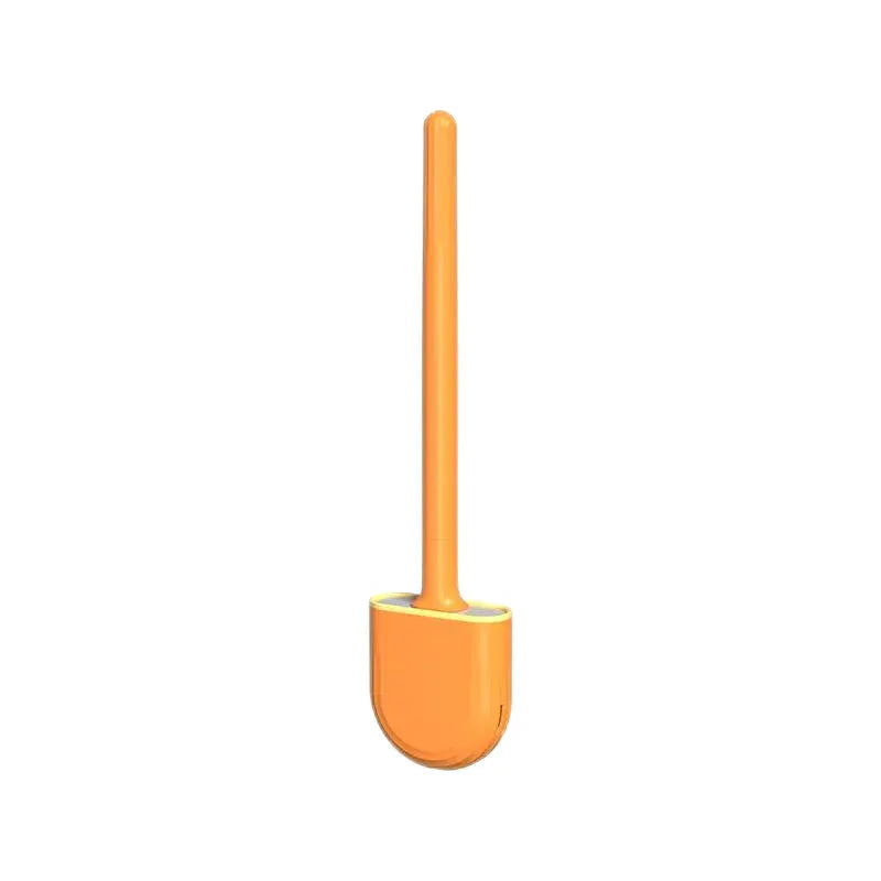 Wall Hanging Long Handle Toilet Brush With Silicone Cleaning Head Durable Easy To Clean For Bathroom Toilet Cleaning