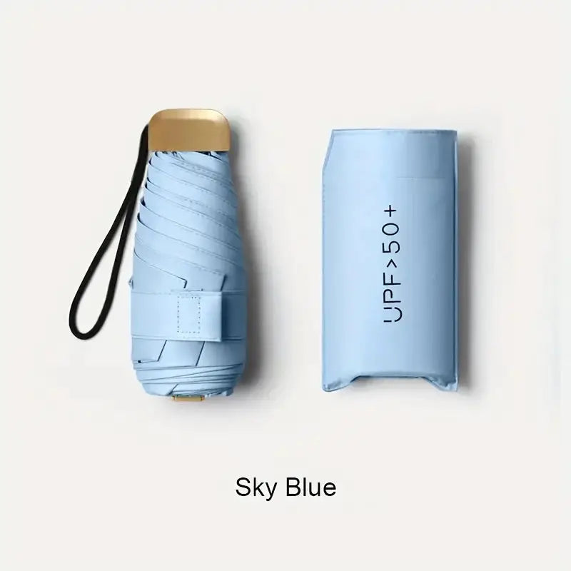 Ultra Light UV Protection Umbrella Compact Foldable Design Stainless Steel Handle For Sun And Rain 190T Canopy