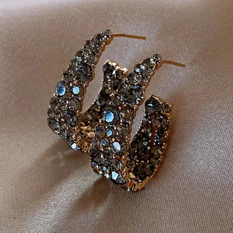 2022 New Trend Simulation Pearl Long Earrings With Flower Rhinestone Pendant For Women Wedding Korean Jewelry