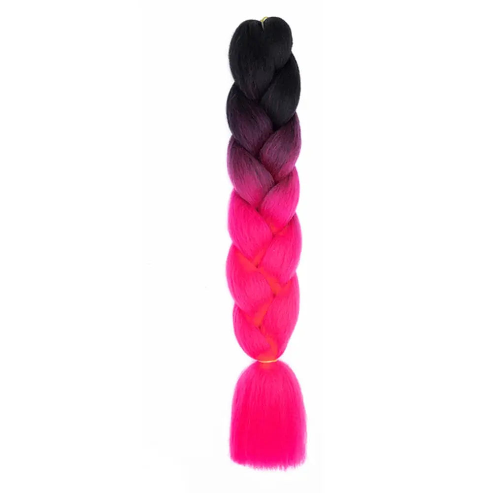 24in DIY jumbo braiding hair extensions, Simples Market Afro ombre synthetic black to pink.