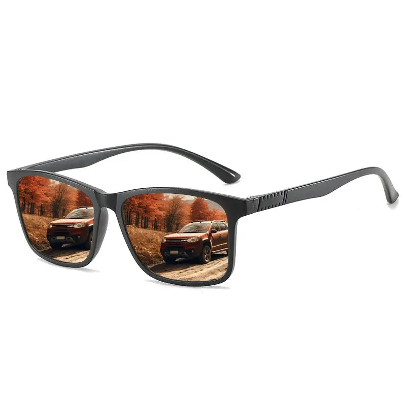 DesignerLux Vintage Check Square Sunglasses With UV400 Protection Durable Polycarbonate Frames For Men And Women