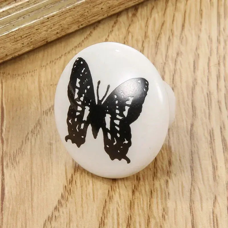 White Ceramic Door Knobs And Handles For Furniture Cabinets Cupboards With Screws Single Hole Cabinet Handles