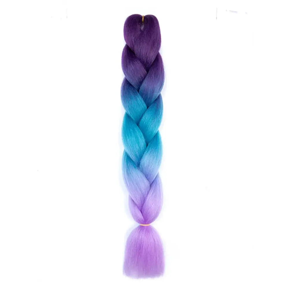 Simples Market 24-inch jumbo braiding hair, ombre purple to blue gradient synthetic extensions