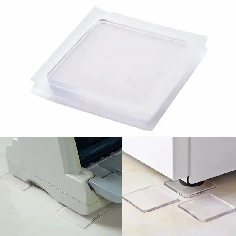Washing machine silicone mats, 4pcs, transparent anti-vibration non-slip pads by Simples Market