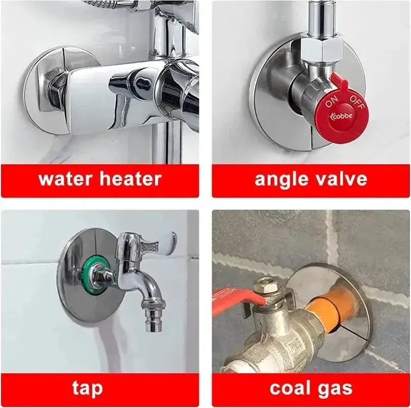 Self Adhesive Stainless Steel Faucet Cover Wall Plate Chrome Finish For Shower Water Pipe Bathroom Accessories