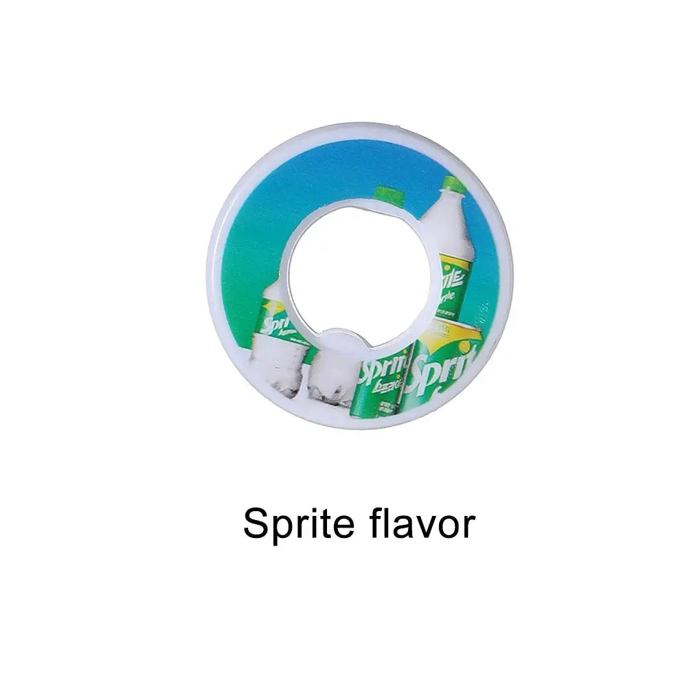 Air flavor pod ring for water bottles by Simples Market, Sprite flavor with blue-green gradient background
