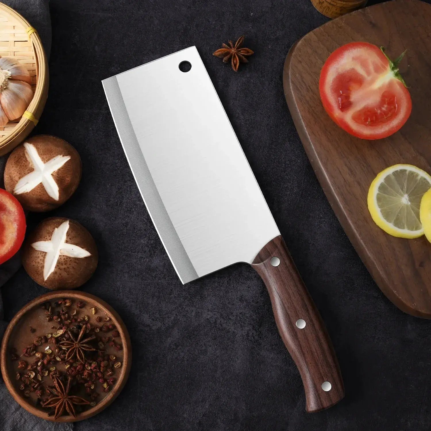 ChefForge Multi Function Kitchen Cleaver With Sharp Durable Stainless Steel Blade For Precision Slicing And Chopping