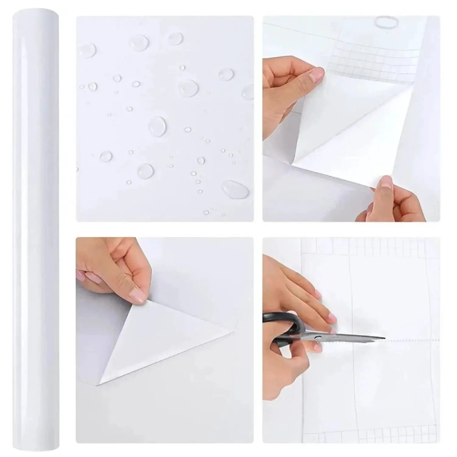 Plain Gloss Paste Wall Stickers PVC Pearl Film Waterproof Self Adhesive Wallpaper For Walls Wardrobe Kitchen Renovation