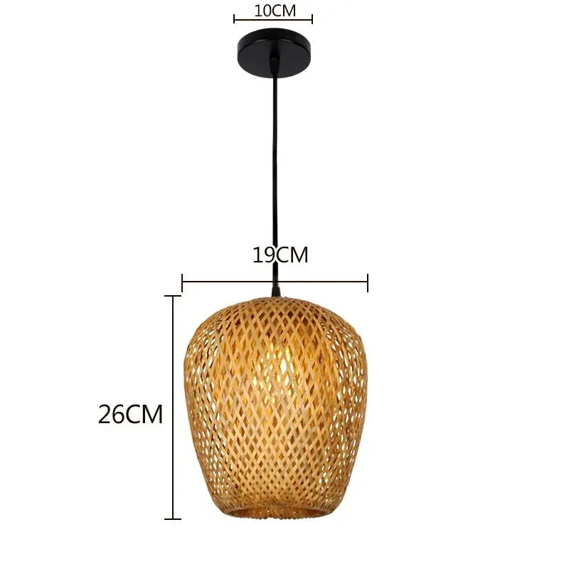 Hand Knitted Chinese Style Weaving Bamboo Pendant Lamp 18 Cm 19 Cm 30 Cm Hanging Light For Restaurant And Home Decor E27 - Simples Market
