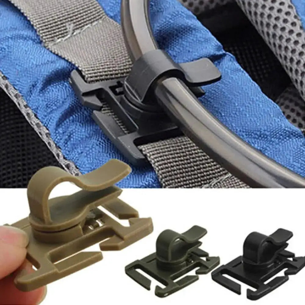 Simples Market drinking tube clip rotatable Molle hydration clip; three-pack in tan, olive green and black