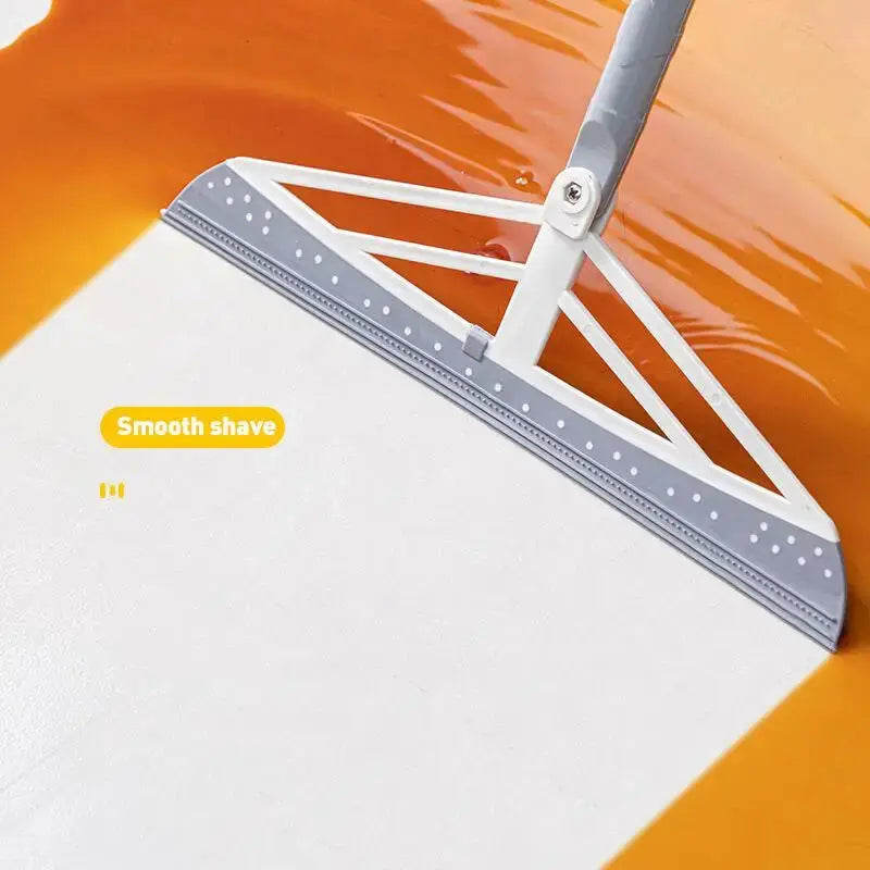 Simples Market 180° rotatable rubber broom silicone mop with white frame and gray squeegee edge for floor cleaning