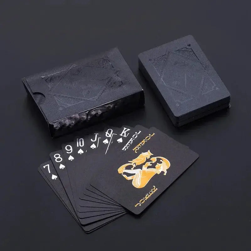 Black And Gold Playing Cards Waterproof Deck For Poker Games Magic Tricks And Board Game Collection