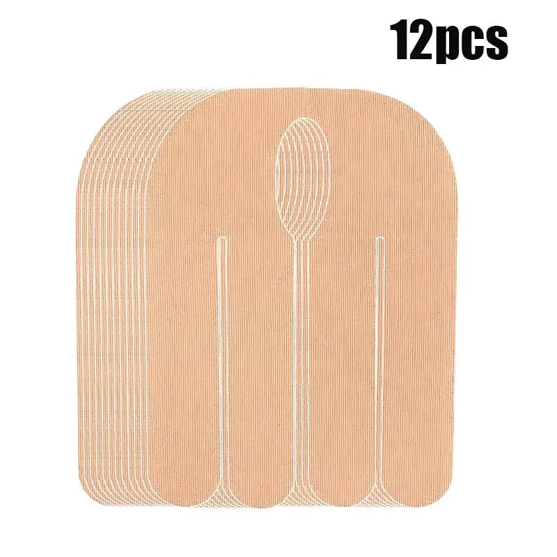 Kinesiology wrist tape, 12pcs by Simples Market, precut breathable latex-free elastic athletic tape in beige.